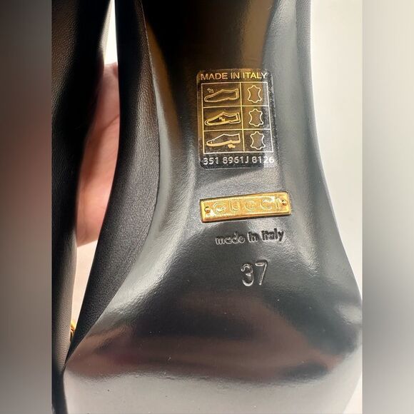Gucci Baby Horsebit Pumps Black Leather Mid Block
Heel Square Toe EU 37 US 7 - Picture 11 of 13
